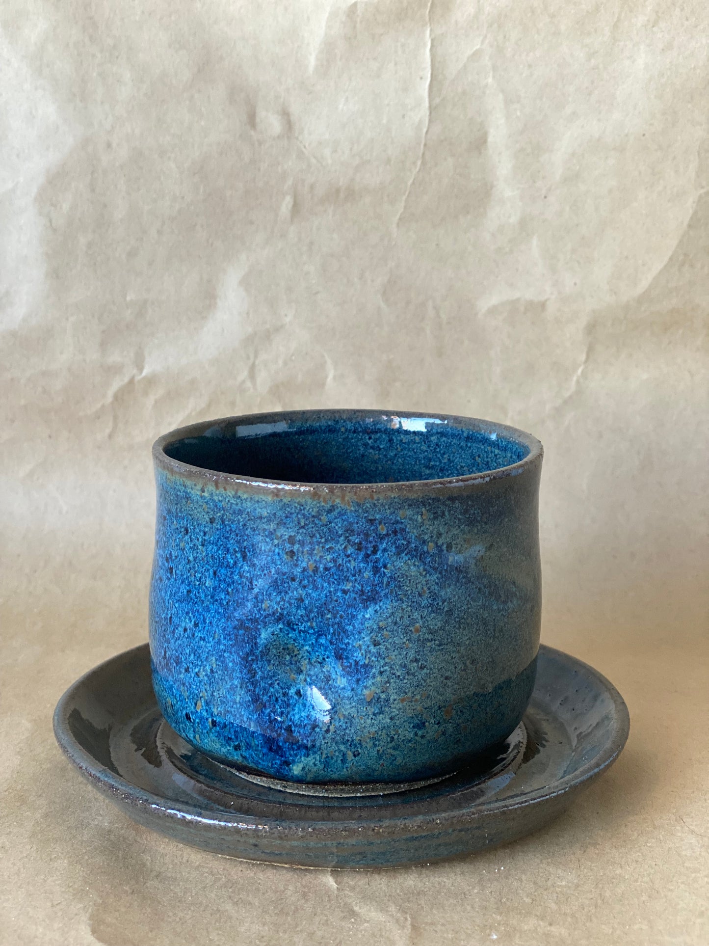 Coffee Cup and Saucer Set in Blue